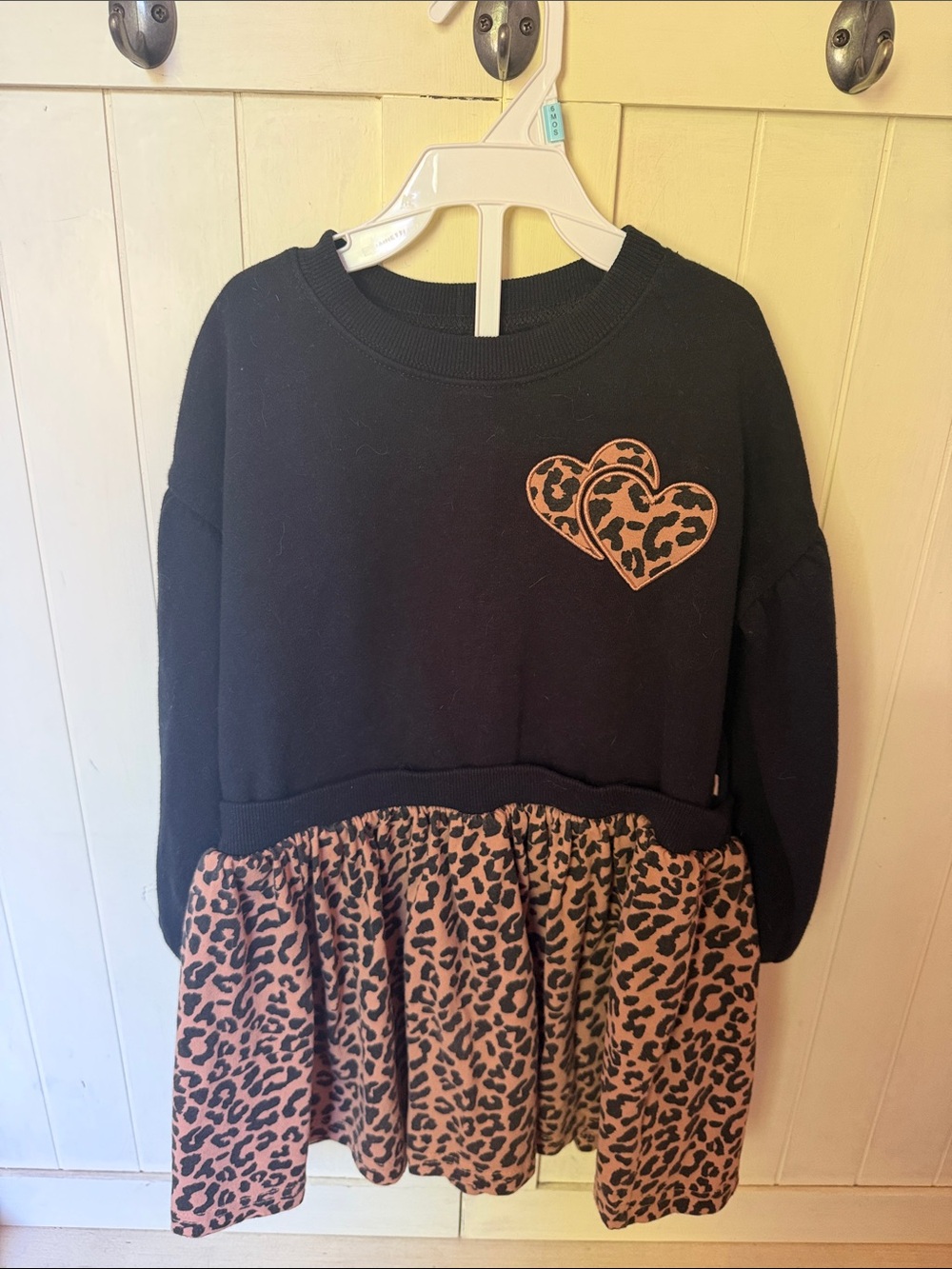 BearPaw Black Sweatshirt dress with animal print